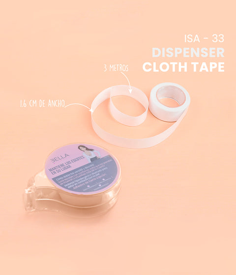 Cinta doble faz para ropa / Dispenser cloth tape / ISA-33